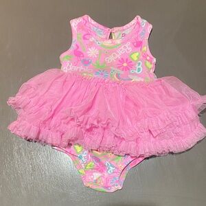 Barbie Size 12M Pink Tutu Dress One Piece.
